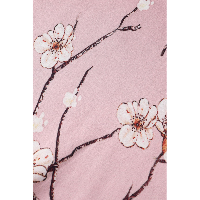 Халат жіночий довгий шовковий, квітковий принт, BABEYOND. Ідеальний для дому, вечірки, сну. Розмір універсальний, рожевий.