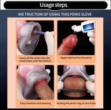 Секс-іграшка для чоловіків: Реалістичний силіконовий пеніс-чохол з розширюваним кільцем, Animal Dog Penis Extender для збільшення ерекції