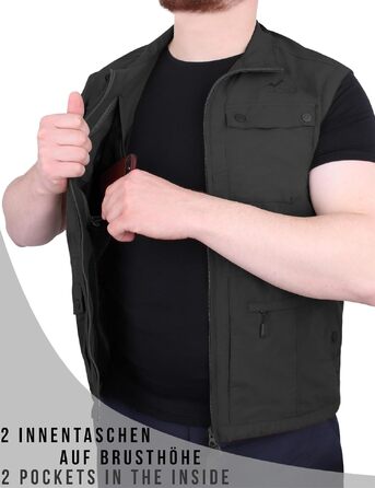 Чоловічий outdoor жилет з дихаючого матеріалу з захистом від сонця UPF 50+, чорний, розмір M