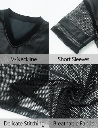 Чоловіча футболка AIEOE з сітчастою вставкою з PU шкіри, спортивна, коротка, сітка, сексуальний топ, кроп-топ