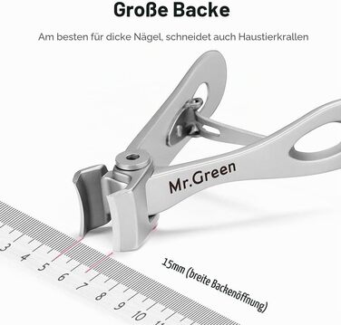 Набір кусачок для нігтів з широким лезом 15 мм з нержавіючої сталі для товстих та твердих нігтів, професійний набір (2 шт)