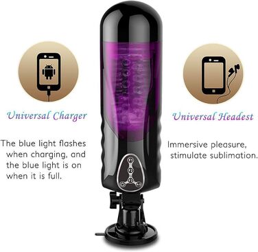 Мастурбатор з підігрівом для чоловіків, 10 режимів ротації та 10 телескопічних режимів