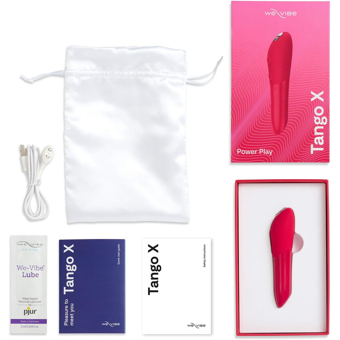 We-Vibe Tango X Bullet Вібратор для жінок, 8 режимів, водонепроникний, блакитний (Вишнево-червоний)