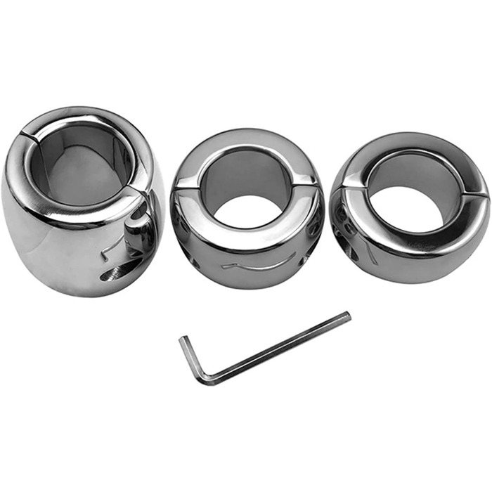 Металевий кільце для яєчок Hrekssi з магнітом, 30 мм - для контролю еякуляції, SM, сталевий