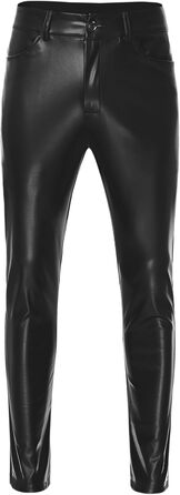 Чоловічі лосини з ефектом мокрого блиску Winying, шкірозамінник, слім-фіт, чорний (3XL)