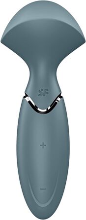 Вібраційний масажер Satisfyer Mini Wand-er | 12 програм вібрації | Водостійкий (IPX7) | Медичний силікон | Інтимний масажер для жінок | Граювальний секс-іграшка | Універсальний розмір (Сірий)