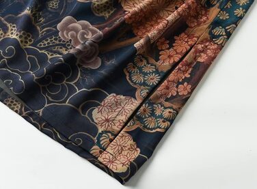 Халат жіночий Ledamon, довгий, квітковий, темно-синій (однорозмірний)