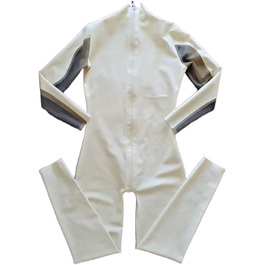 Комбінезон з латексу DILUEORJMFGK 6XL, білий, 0,45 мм - боді, костюм