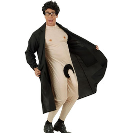 Костюм для вечірки холостяка: чоловічий костюм з оголеним торсом та пальто, S 48, карнавальний костюм для дорослих, JGA, вечірка холостяка, сексуальний костюм