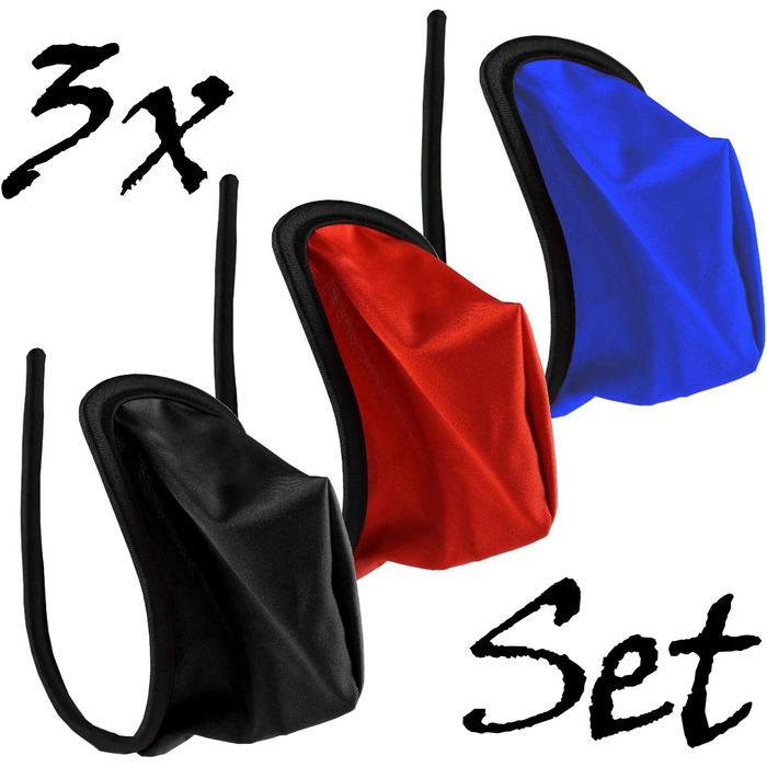 Набір трусів чоловічих 3 шт. Lau-Fashion C-String Tanga, Basic, S/M/L