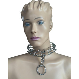 Halsband для BDSM: сталеве намисто з шипами та кільцем Tula-Toys