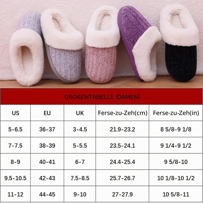 Жіночі зимові капці Evshine з плюшу та ефектом пам'яті (Memory Foam), рожеві, розмір 38/39 EU