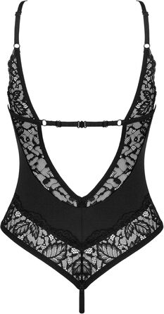 Сексуальний жіночий комплект нижньої білизни Selente Love & Fun: боді, боді-отворт та шовкова маска для очей, виготовлено в ЄС. Білий комплект, відкритий дизайн (XL-XXL, чорний з квітковою мереживом-отворт)