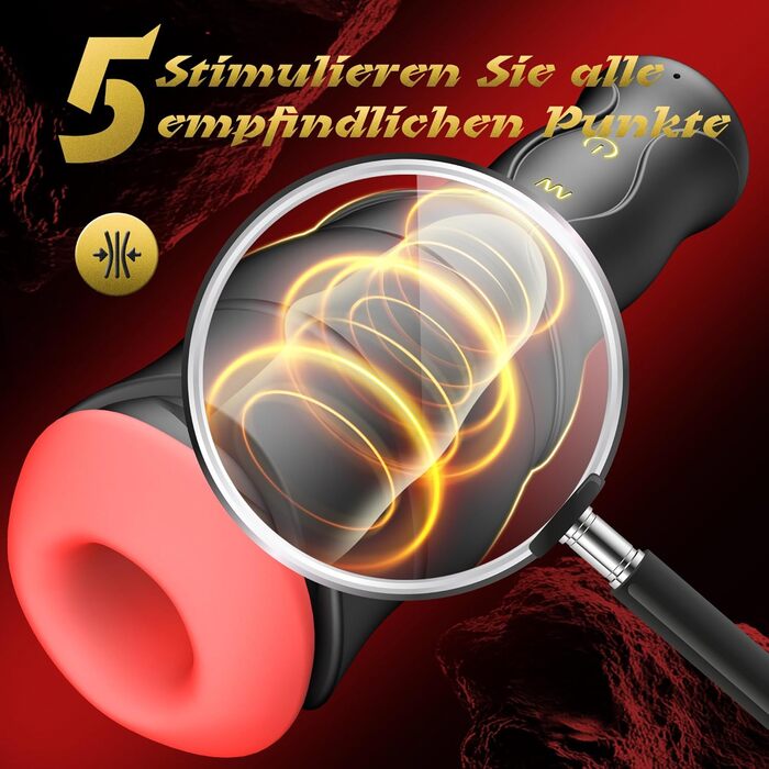 Електричний мастурбатор для чоловіків Buntune – Solo, 10 режимів вібрації, 5 режимів тиску, USB-зарядка, IPX6 водонепроникний, силікон, 3D стимуляція