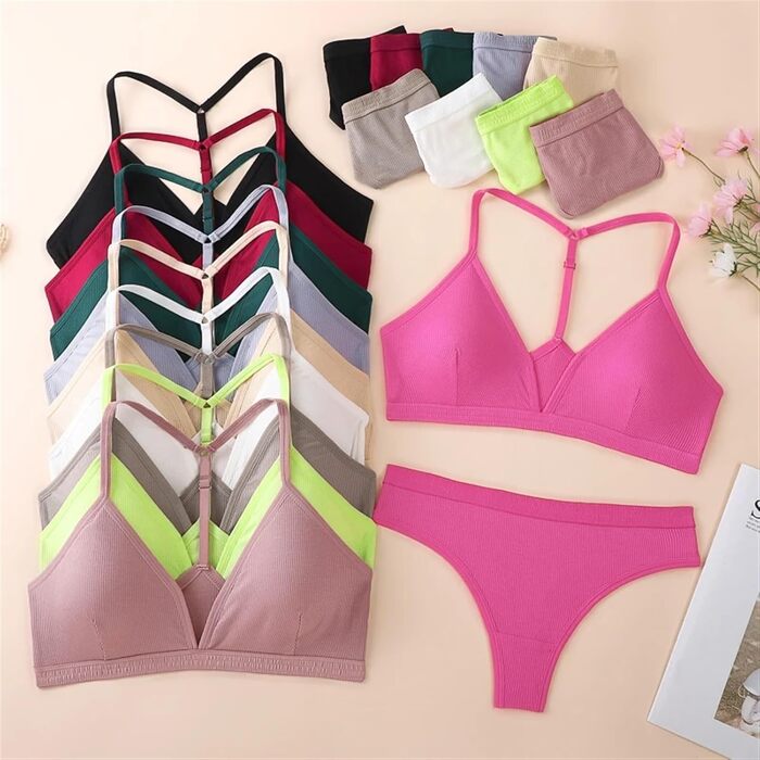 Сексуальний комплект білизни для жінок: бюстгальтер бралетта, труси-сліп, шорти, спортивний костюм, повсякденний набір, S-XL