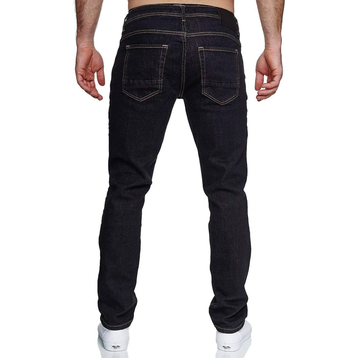 Чоловічі джинси MERISH Slim Fit з ефектом стрейч, дизайнерські денімові штани, чорні (модель 9148-2100, 42W / 34L)