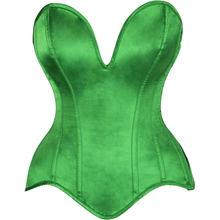 Корсет Daisy Corsets з шнурівкою, м'яка тканина, зелений сатин, Overbust, XS