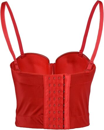 Топ-корсет ELLACCI PU Leder з Push Up для жінок, готичний стиль, чорний/червоний, XL