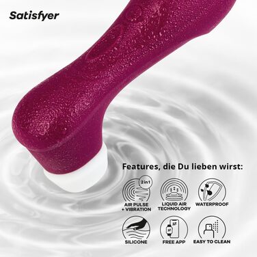 Вібратор Satisfyer Pro 2 Gen 3 з підключенням через APP | Технологія Liquid-Air | Тихий, потужний, стимулює клітор | Вібратор-імпульс з вібрацією | Іграшка для дорослих, подарунок для жінок | Д*ildo бордовий