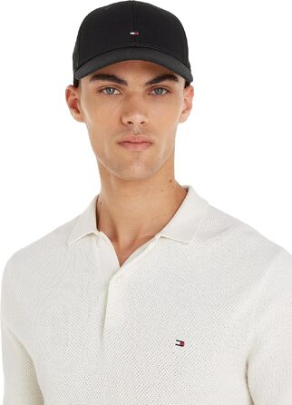 Чоловіча кепка Tommy Hilfiger One Size, чорна (Flag Black)