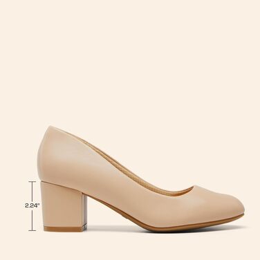 Жіночі туфлі-човники Dream Pairs із закритим носком, бежеві (Nude), PU-шкіра, розмір 40 EU