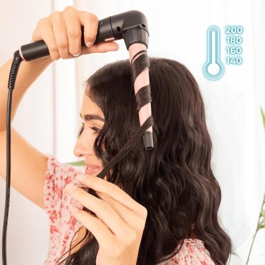 Керімічний конічний плой для волосся Cecotec Lockenstab SurfCare TwistConic (25-13 мм), 33 Вт — для створення природних хвиль та текстури