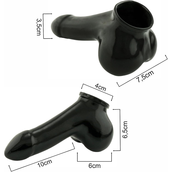 Чохол для пеніса Toylie Latex XS, 10 см, чорний, виготовлено в Німеччині