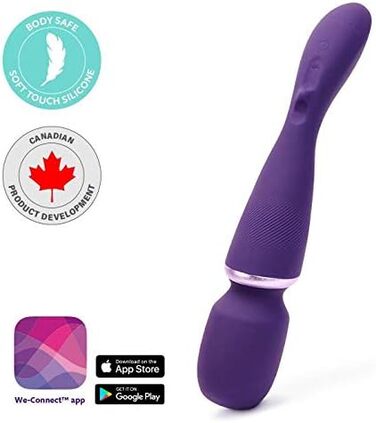 We-Vibe Wand 2 - Масажер-вібратор для жінок, бездротовий, керування через додаток, 10 рівнів інтенсивності, тихий, водонепроникний, перезаряджуваний (фіолетовий)