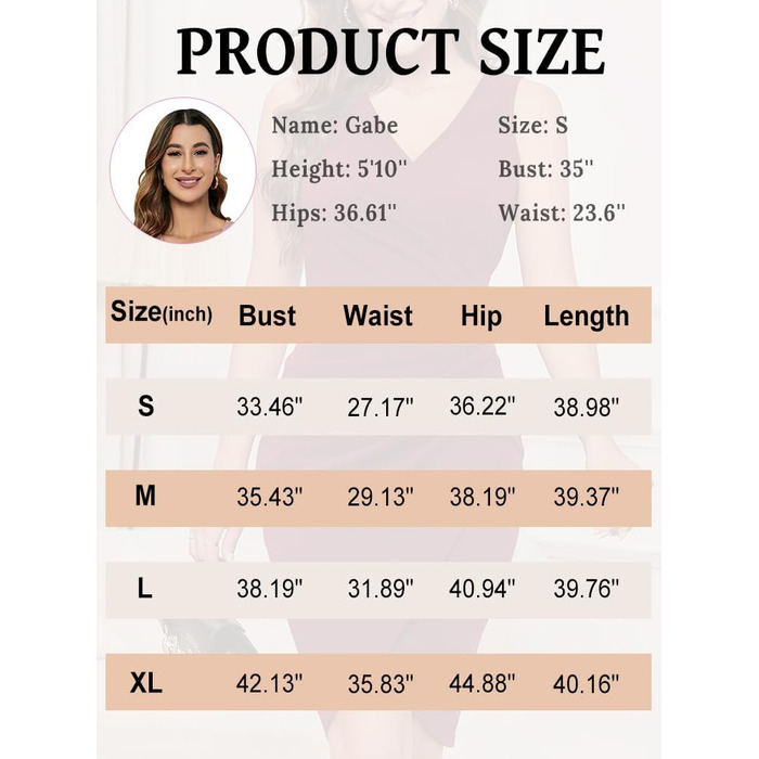 MISSJOY Сукня-футляр з V-подібним вирізом, без рукавів, з ефектом драпірування, чорна, S