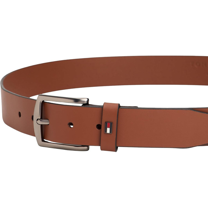 Шкіряний ремінь чоловічий Tommy Hilfiger Denton, 3.5 см, коричневий (Winter Cognac)