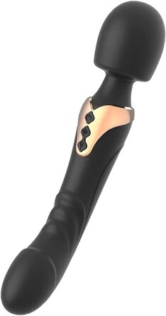 Вібратор силіконовий LZMYZ з подвійними головками для жінок та пар. 10 режимів вібрації, G-точка, кліторальний масаж, подвійний мотор, дільдо вібратор. Чорний колір.