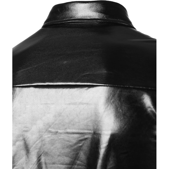 Чоловіча сорочка JOGAL з металевим блиском для вечірок та клубу, чорна (M)