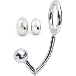 Набір анального хука та кільця для пеніса з кульками (30 мм, 40 мм, 50 мм), металевий, з кільцем для яєчок та гачком для бондіджу