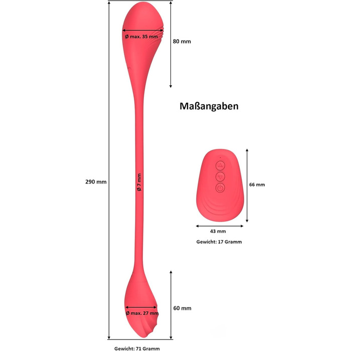 Вібратор Lustfactor JAZZ | Силіконовий вібратор з двома головками | Бездротове керування | 2 x 10 програм вібрації | Перезаряджається