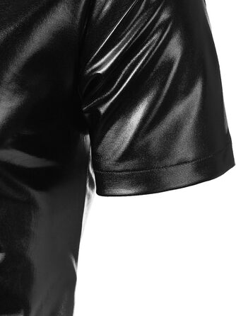 Чоловіча сорочка JOGAL з металевим блиском для вечірок та клубу, чорна (M)