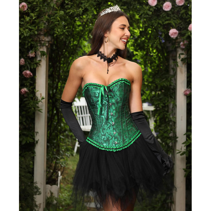 Корсет топ SZIVYSHI для жінок: повний бюст, готичний стиль, вінтажний корсет, бюстгальтер-корсет, чорний та зелений кольори