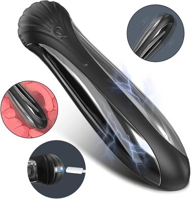 Іграшка для дорослих з вібрацією та електрошоком, 9 режимів вібрації + 3 режими електрошоку, USB-зарядка, для жінок