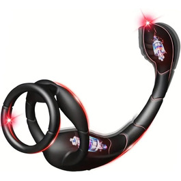 Анальні вібратори Seckoe: комплект з кільцем для пеніса та анальним провідником (9 режимів вібрації)