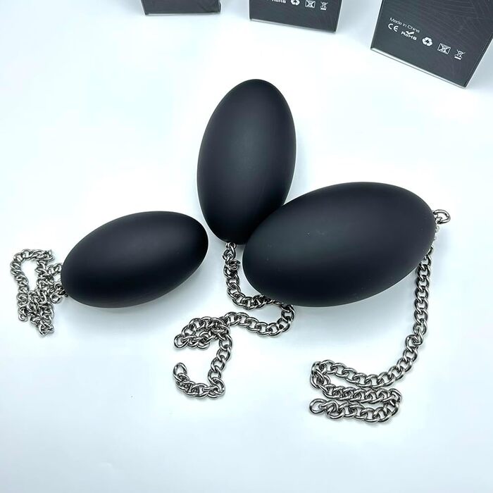 Анальний плаг з силікону у формі яйця з ланцюжком, анальні кульки, силіконовий дildo, великі яйця для анального сексу, мастурбація для жінок та чоловіків