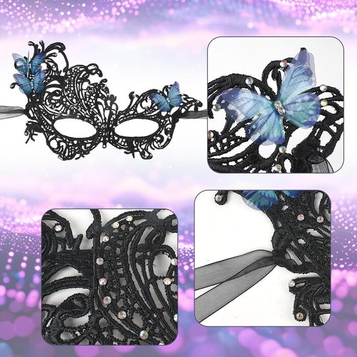 Маска для карнавалу метелик, 2 шт., антична маска для жінок та чоловіків, VYNYJOAN