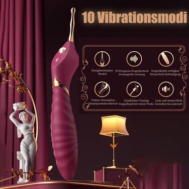 Вібратор для жінок Jpscor G Punkt з 10 режимами - подвійний, стимулятор клітора з 2 насадки, високочастотний вібратор для дорослих (жовтий)