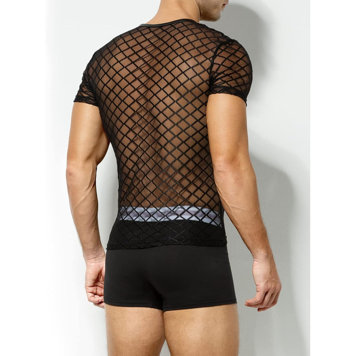 Футболка з короткими рукавами Casey Kevin Herren, сітка, мережа, чорний XL