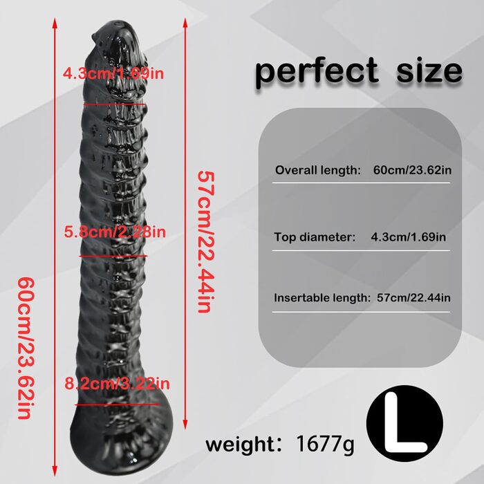 Анальні масажери Yasexx Giant Monster - супердовгий анальний дildo з присоскою та масажером простати. Стимуляція G-точки, для чоловіків та жінок, 60 см