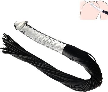 Лезбійський плетище з шкіри для БДСМ, 20 см. Іграшки для пар, анальні пробки, плети, шкіряні іграшки для дорослих