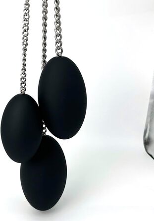 Анальний плагін Jixaxe з ланцюгом, анальні кулі, анальний ділдо, buttplug, великі анальні плагіни з гіпоалергенного силікону, секс-іграшка для жінок та чоловіків, 3 розміри S/M/L, анальні плагіни, секс-іграшки (M: Ø7,5cm)