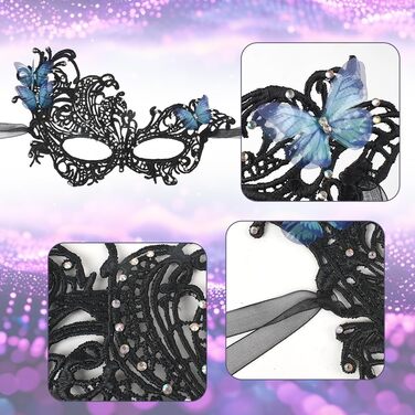 Маска для карнавалу метелик, 2 шт., антична маска для жінок та чоловіків, VYNYJOAN