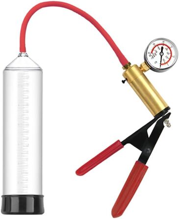 Ручна вакуумна помпа для збільшення пеніса NAIXBTY для чоловіків з 3 силіконовими кільцями, манометром та зручним ручним захватом