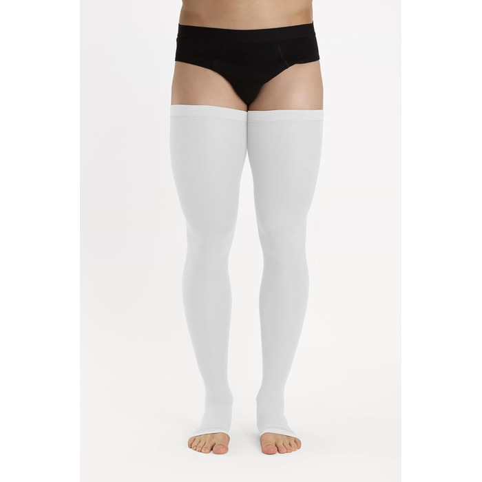 Компресійні панчохи проти тромбів Relaxsan M1370A для жінок та чоловіків, 25-32 mmHg, відкриті, без шкарпеток, Клас 2, K2 XL, білі [2 пари]