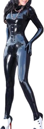 Боді з латексу YZPNBW для жінок: сексуальний образ з 3D грудьми, блискавка, довгі рукави, костюм котячого костюма, клубний стиль