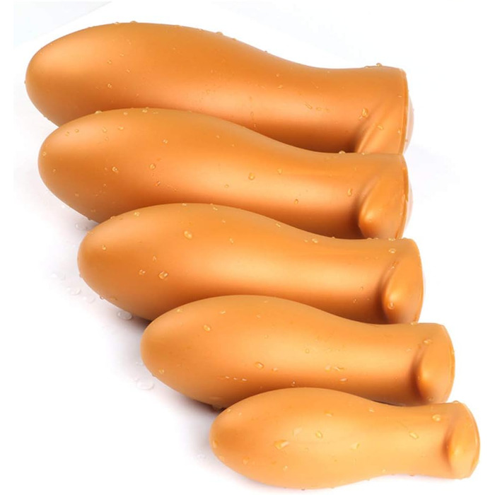 Силіконовий анальний плаг Jinqian для пар (золотий)